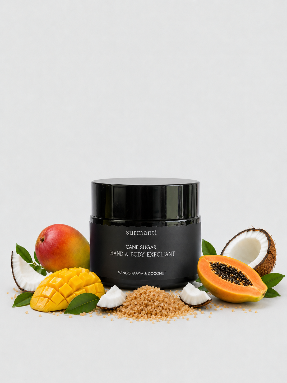 Mango Papaya & Coconut Cane Sugar Exfoliant - 100g - Surmanti - Made In New Zealand