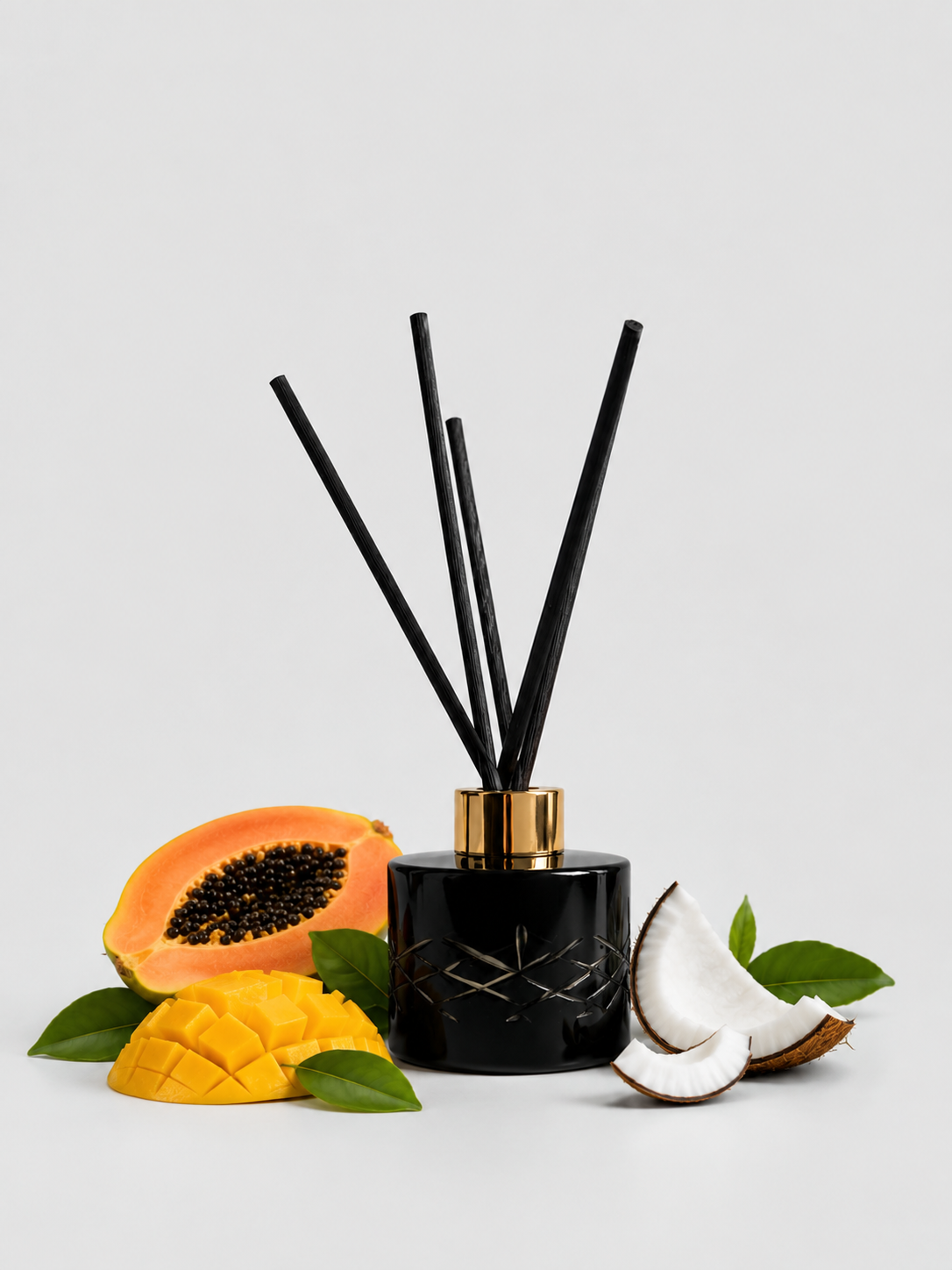 Mango & Papaya Crystal Reed Diffuser - Small Rooms 100mL- Refillable - Surmanti - Made In New Zealand