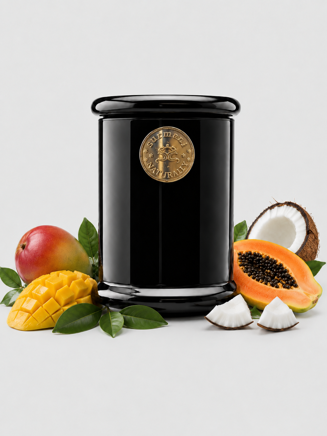 Mango Papaya & Coconut Long Burning Pure Soy Wax Candle 250g - Surmanti - Made In New Zealand