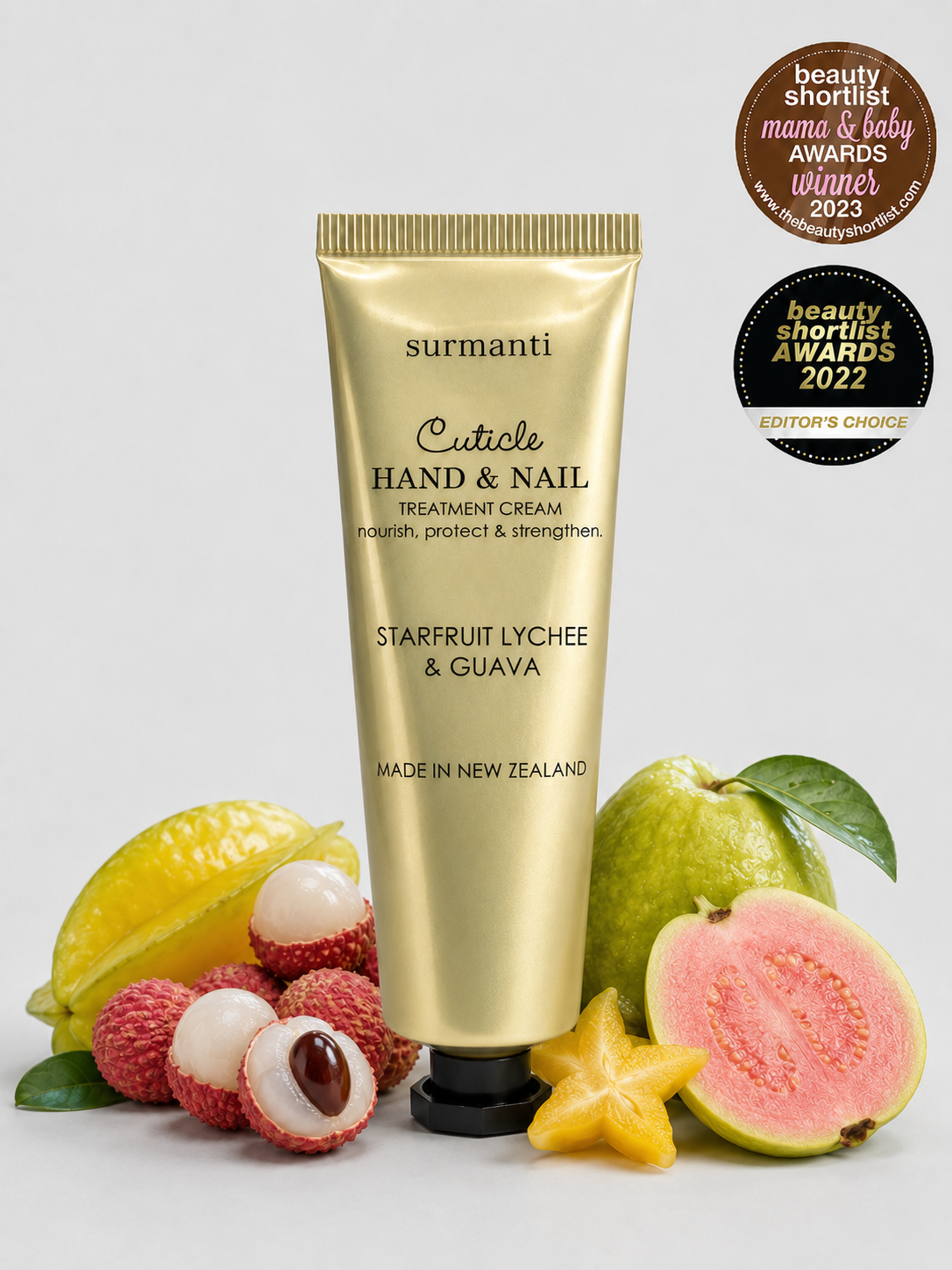 Cuticle Hand & Nail Treatment Cream - Starfruit Lychee & Guava - Surmanti - Made In New Zealand