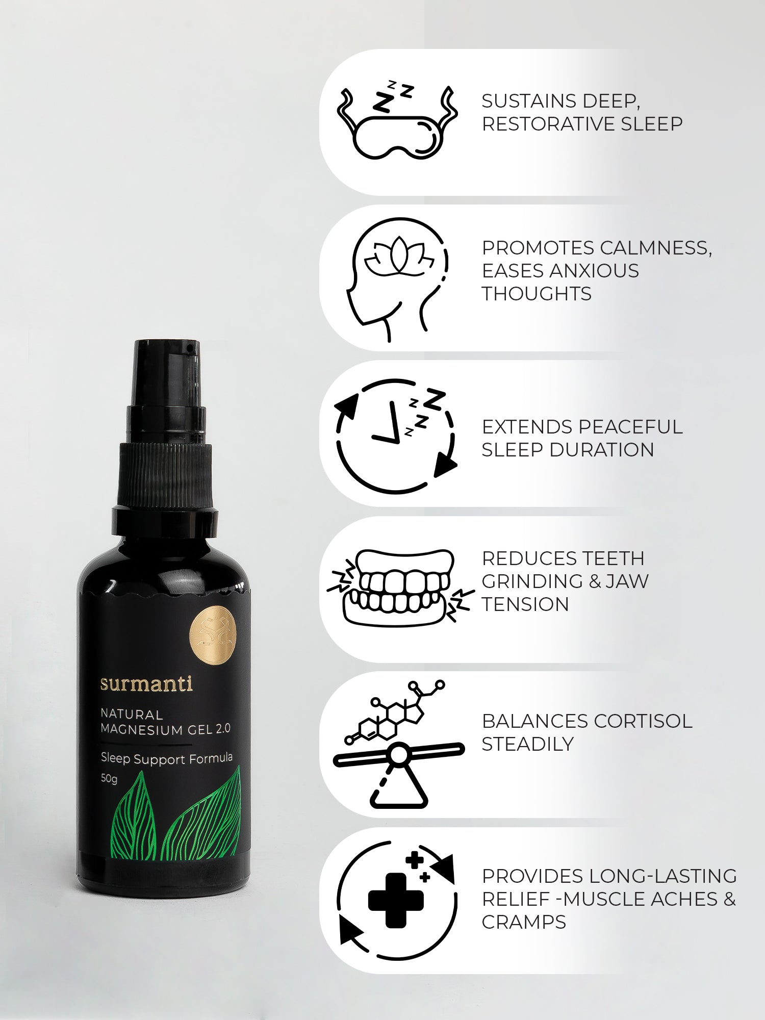 Magnesium Sleep Support Gel & Spray Bundle - All Night Support. No More 3am Wake-ups - Surmanti - Made In New Zealand