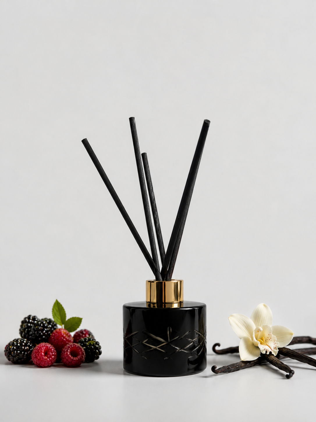 Black Raspberry & Vanilla Crystal Reed Diffuser - Refillable - Surmanti - Made In New Zealand