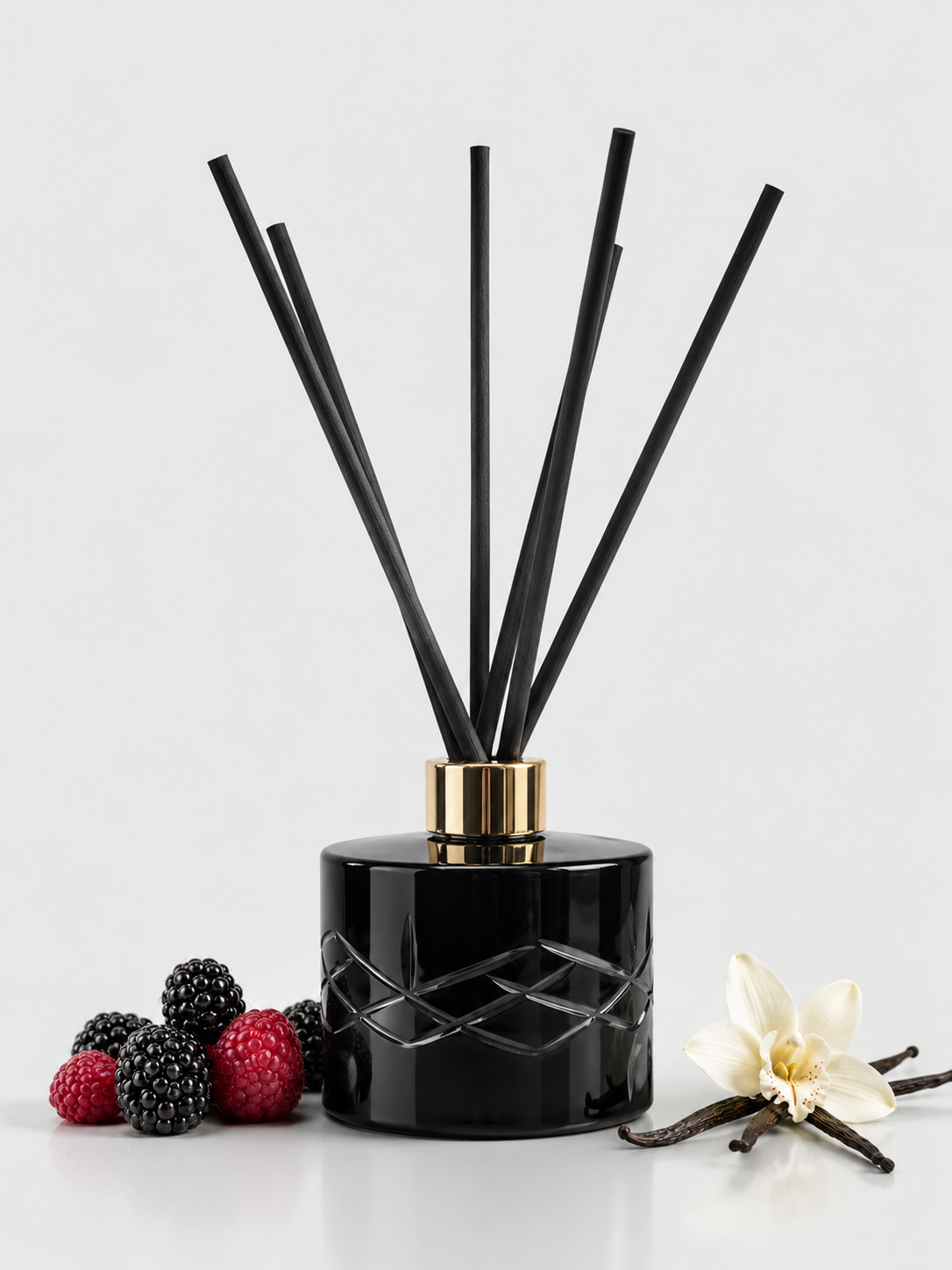 Black Raspberry & Vanilla Crystal Reed Diffuser - Large Rooms 200mL - Refillable - Surmanti - Made In New Zealand
