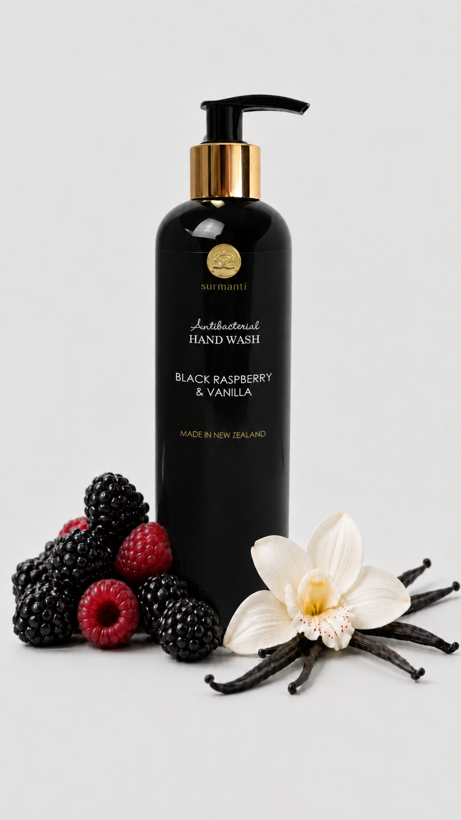 Hand Wash Black Raspberry & Vanilla - 300 mL - Antibacterial Hydration. - Surmanti - Made In New Zealand