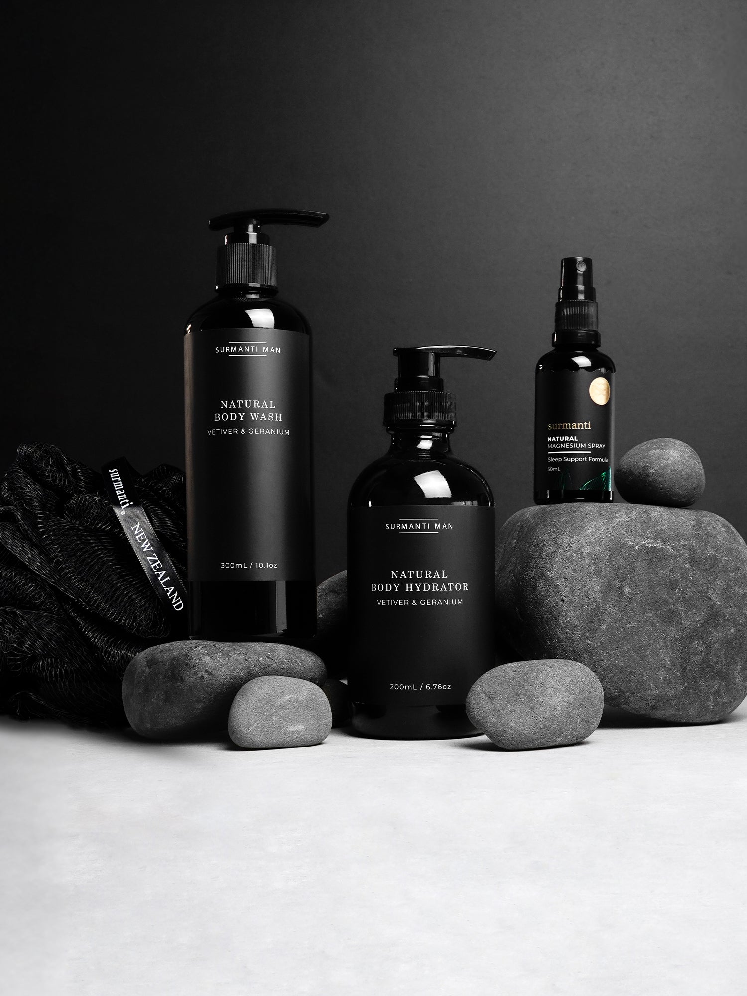 Natural Man Body Basics - Fresh Clean & All Natural Body Care Set for Men - Surmanti - Made In New Zealand