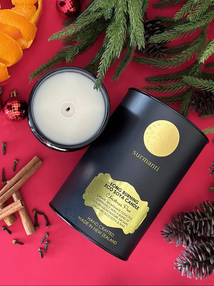 Christmas Pine Long Burning Eco Soy Candle - Limited Edition - Surmanti - Made In New Zealand