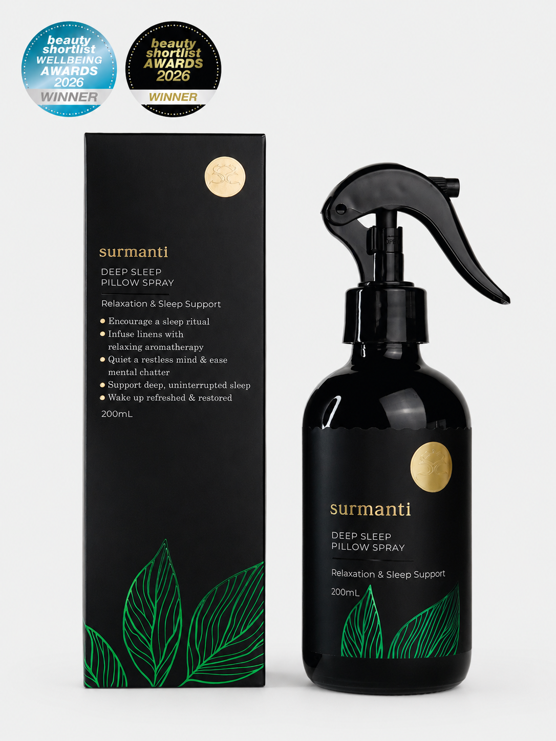 Relaxation & Sleep Support Deep Sleep Pillow Spray 200mL. Linen Mattress & Underlay Spray - Surmanti - Made In New Zealand