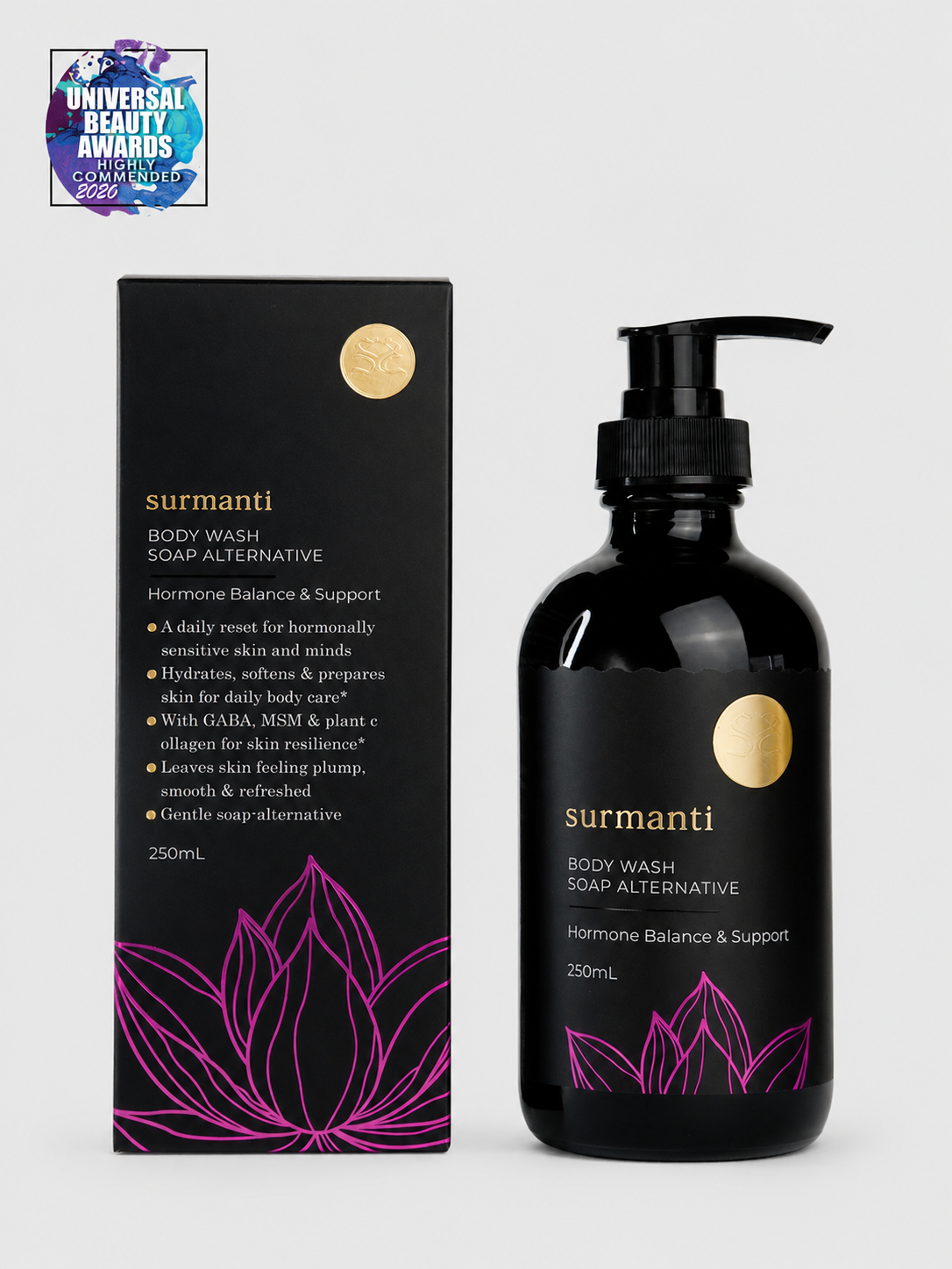 Hormone Balance Natural Body Wash - Soap Alternative 250mL for Hormonally Sensitive Skin - Surmanti - Made In New Zealand