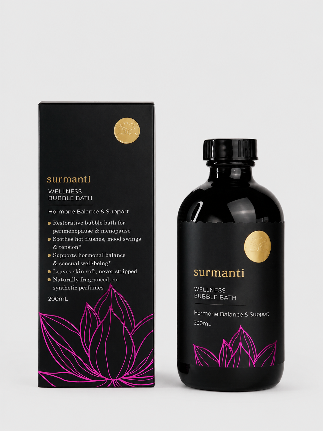 Restorative Bubble Bath for Perimenopause & Menopause 200mL Hormone Wellness - Surmanti - Made In New Zealand
