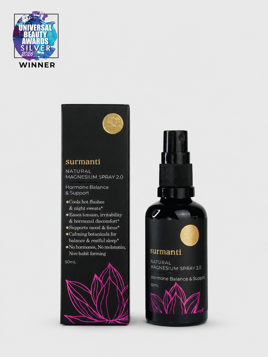 Magnesium Hormone Balance & Support Spray - 50mL Fast Relief for Peri- & Menopause Symptoms - Surmanti - Made In New Zealand