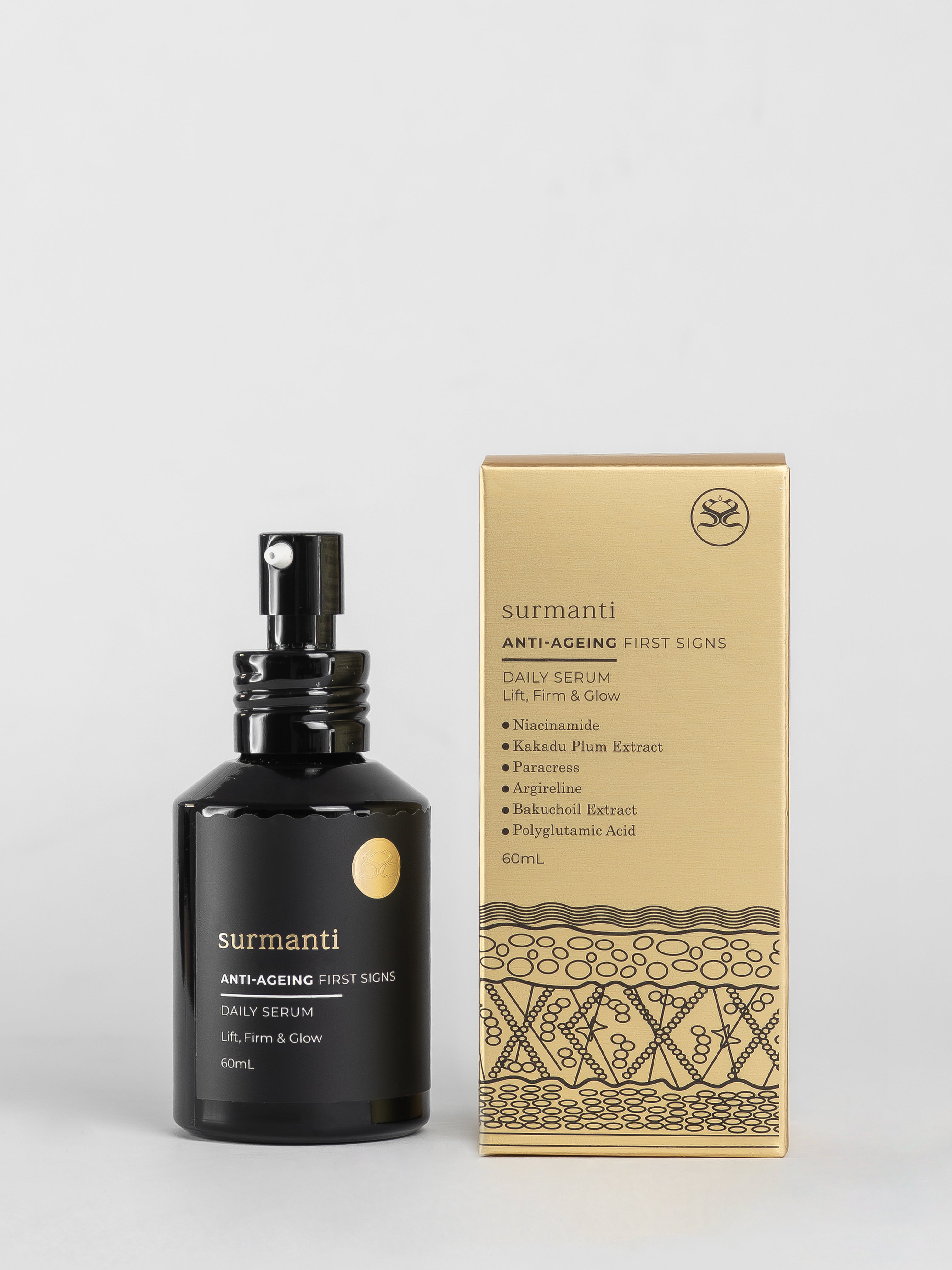 FIRST SIGNS Anti-Ageing Daily Serum - 60mL - Surmanti - Made In New Zealand