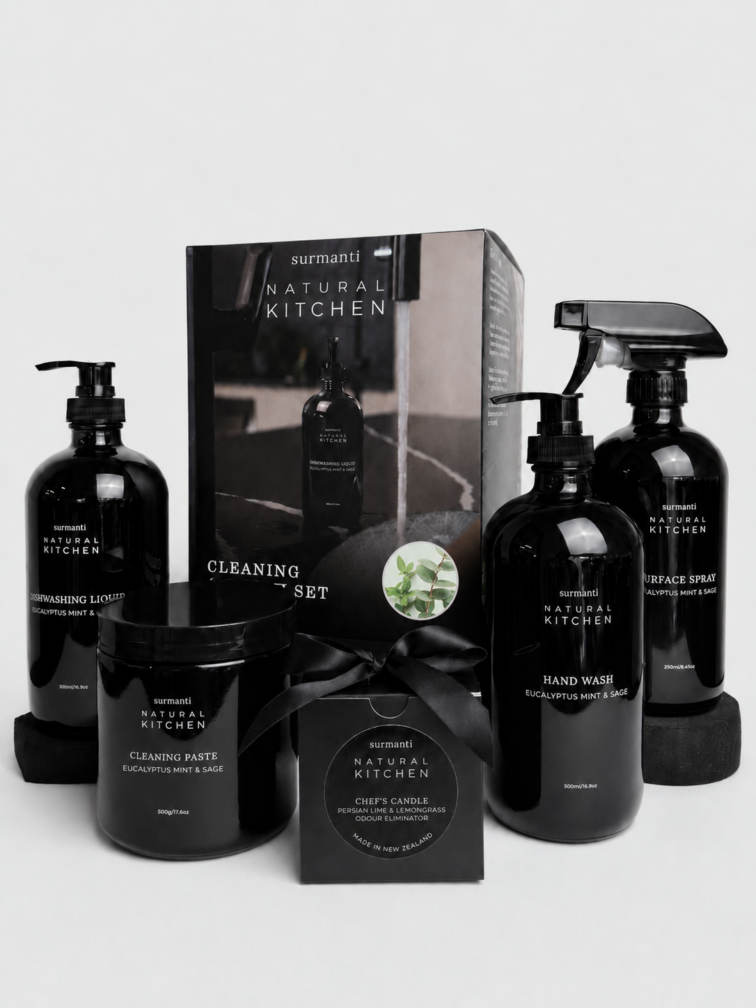 Cleaning Starter Set Eucalyptus Mint & Sage - 5 Pieces. Winter Wellness Starts Here. Free Gift. - Surmanti - Made In New Zealand