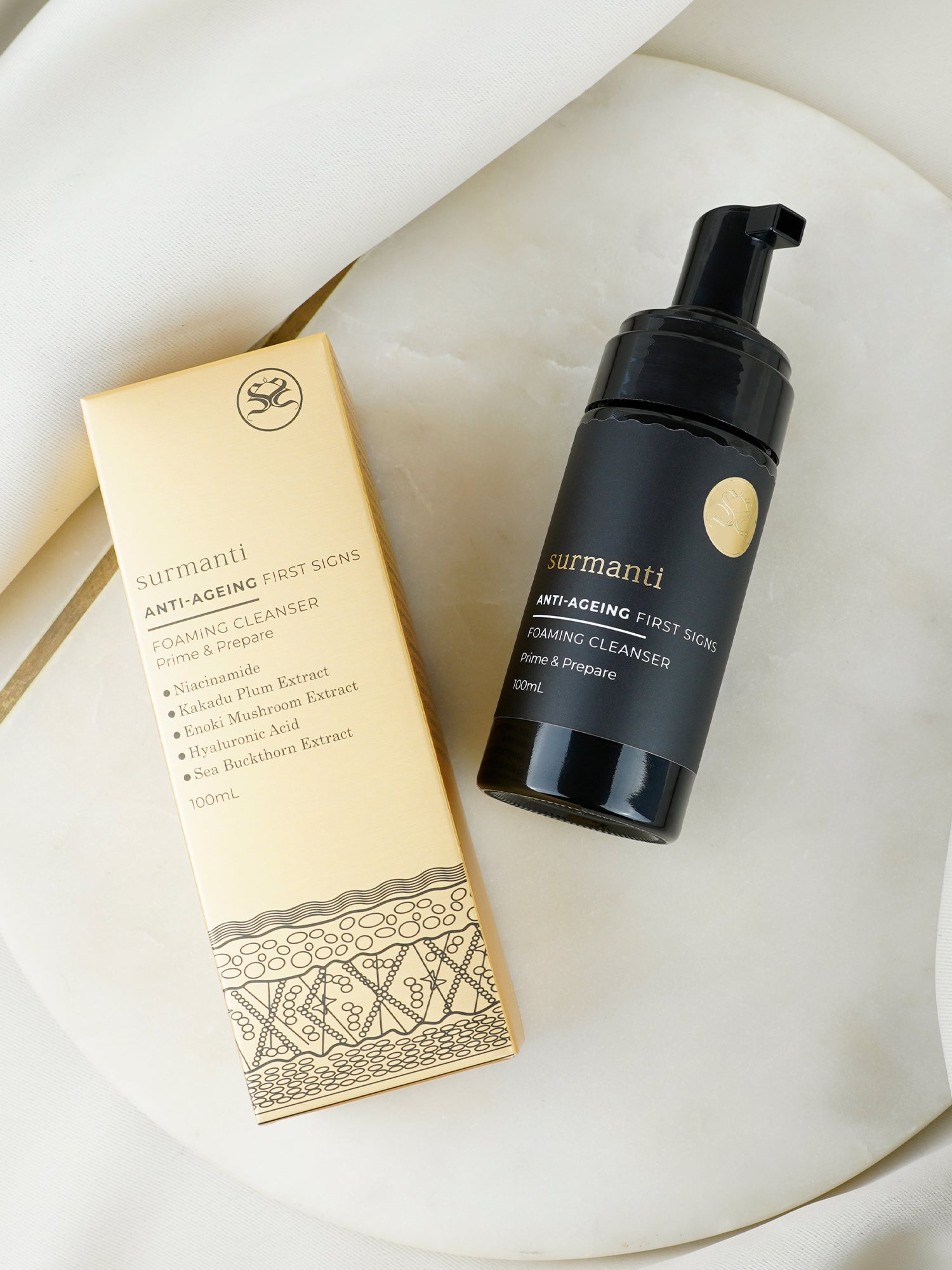FIRST SIGNS Anti-Ageing Foaming Cleanser - 100mL - Surmanti - Made In New Zealand