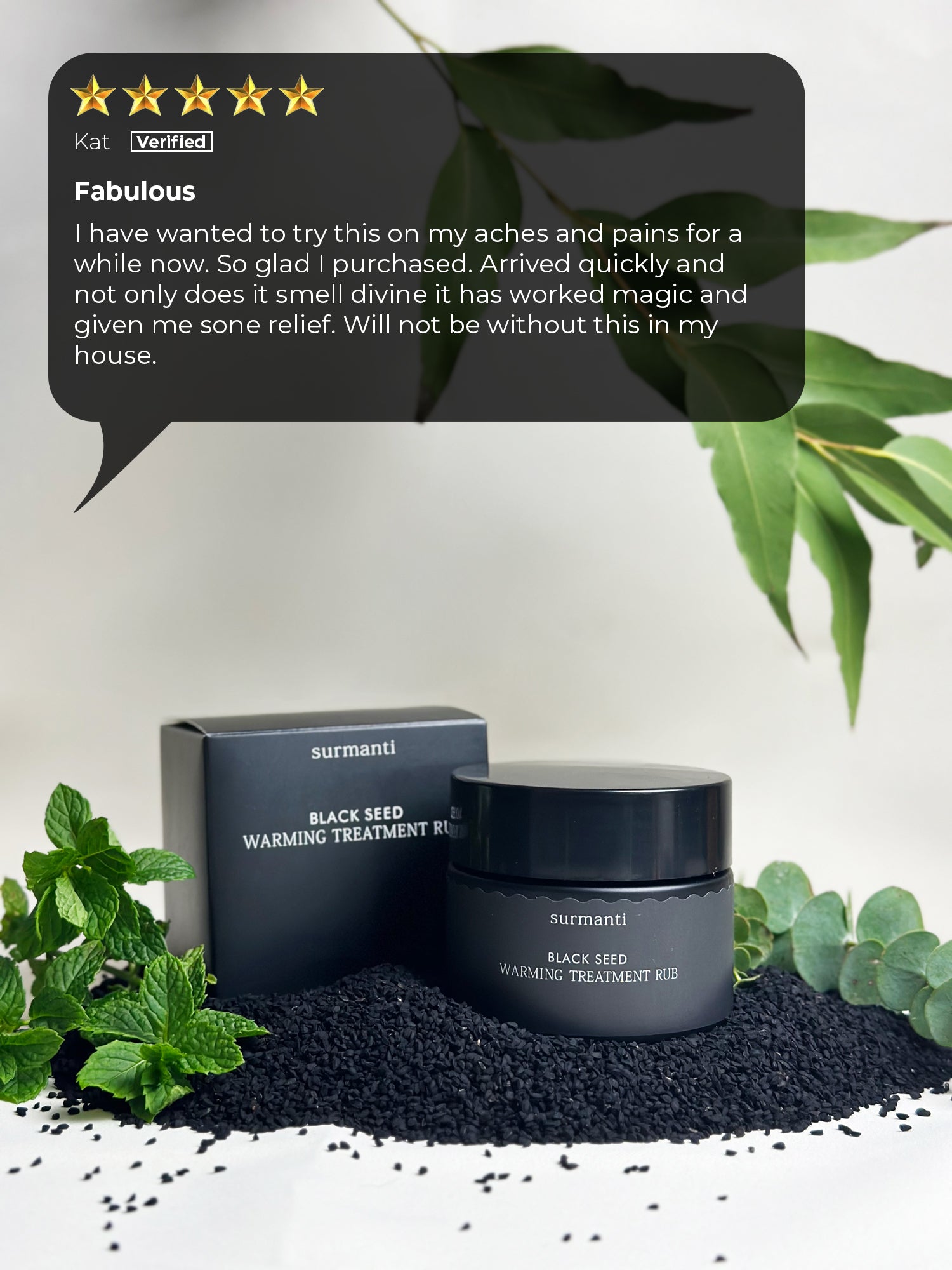 Black Seed Warming Treatment Rub 100gms Supports Healing and Reduces Inflammation Naturally - Surmanti - Made In New Zealand