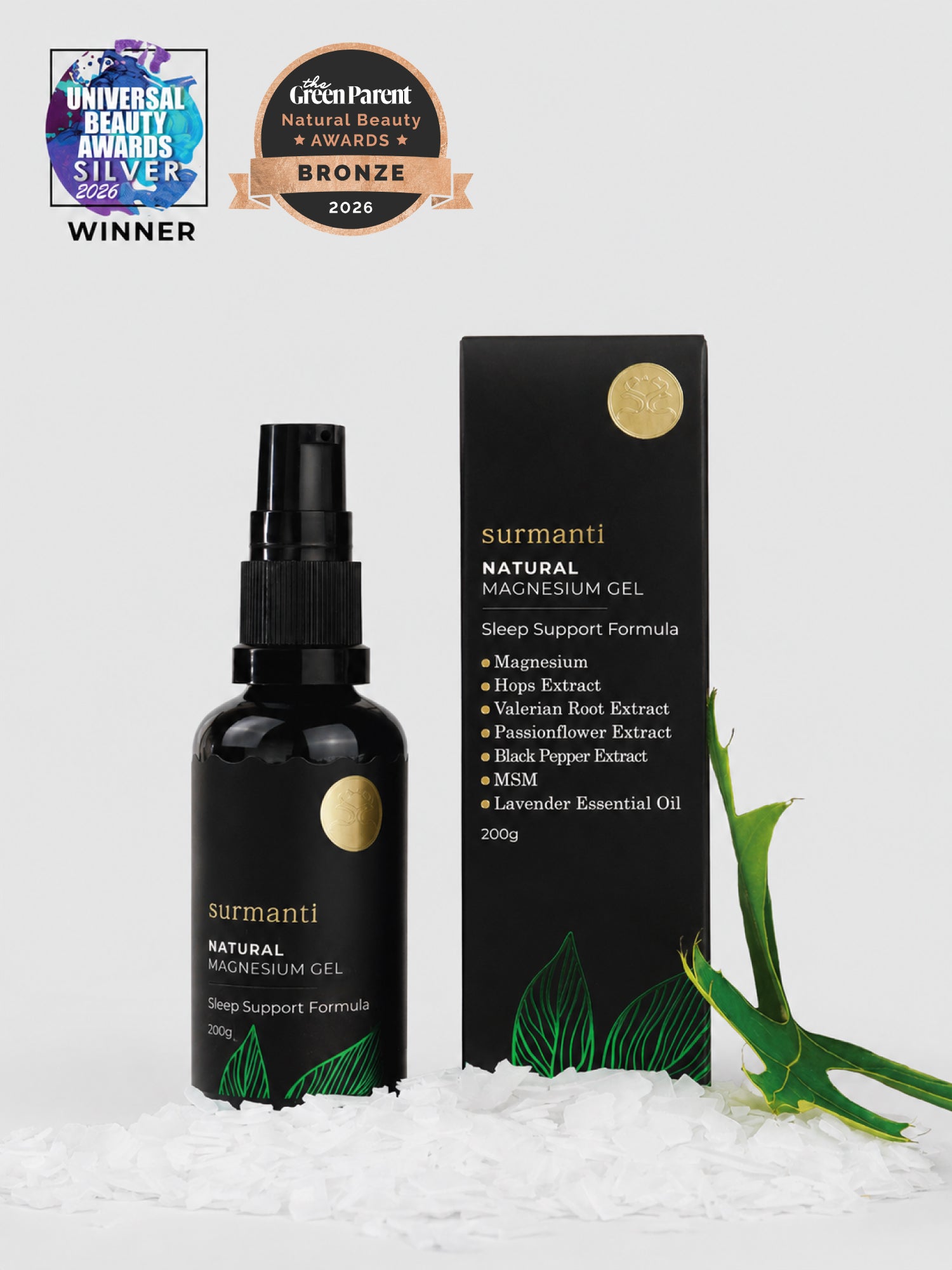 Magnesium Sleep Support Gel - Targeted Application, Prolonged Absorption for Deep Restful Sleep & Relaxation - Surmanti - Made In New Zealand