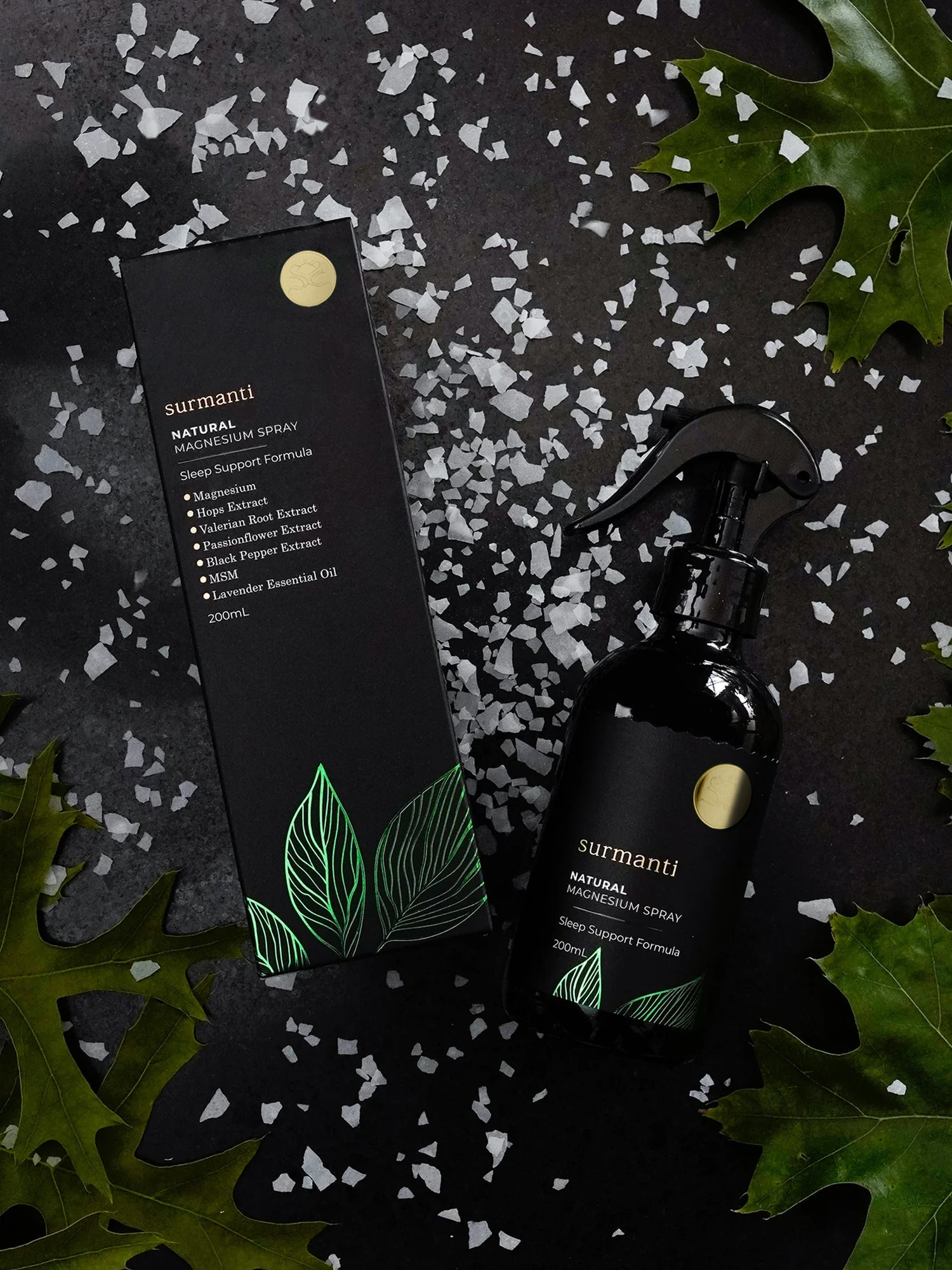 Natural Magnesium Sleep Support Spray - 200mL -Topical Fast-Acting Formula. Best Seller - Surmanti - Made In New Zealand