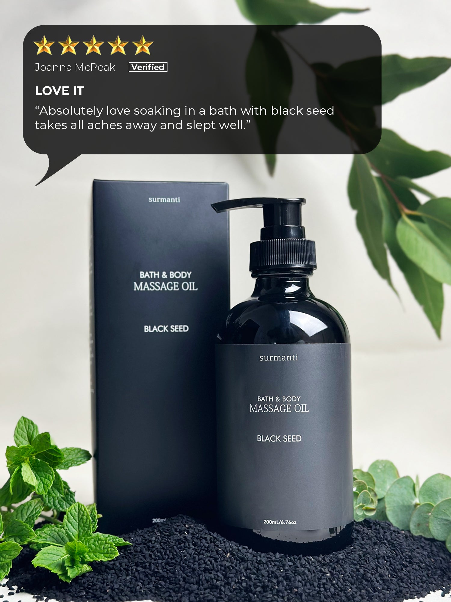 Black Seed Bath & Body Massage Oil - NEW LAYOUT - Surmanti - Made In New Zealand
