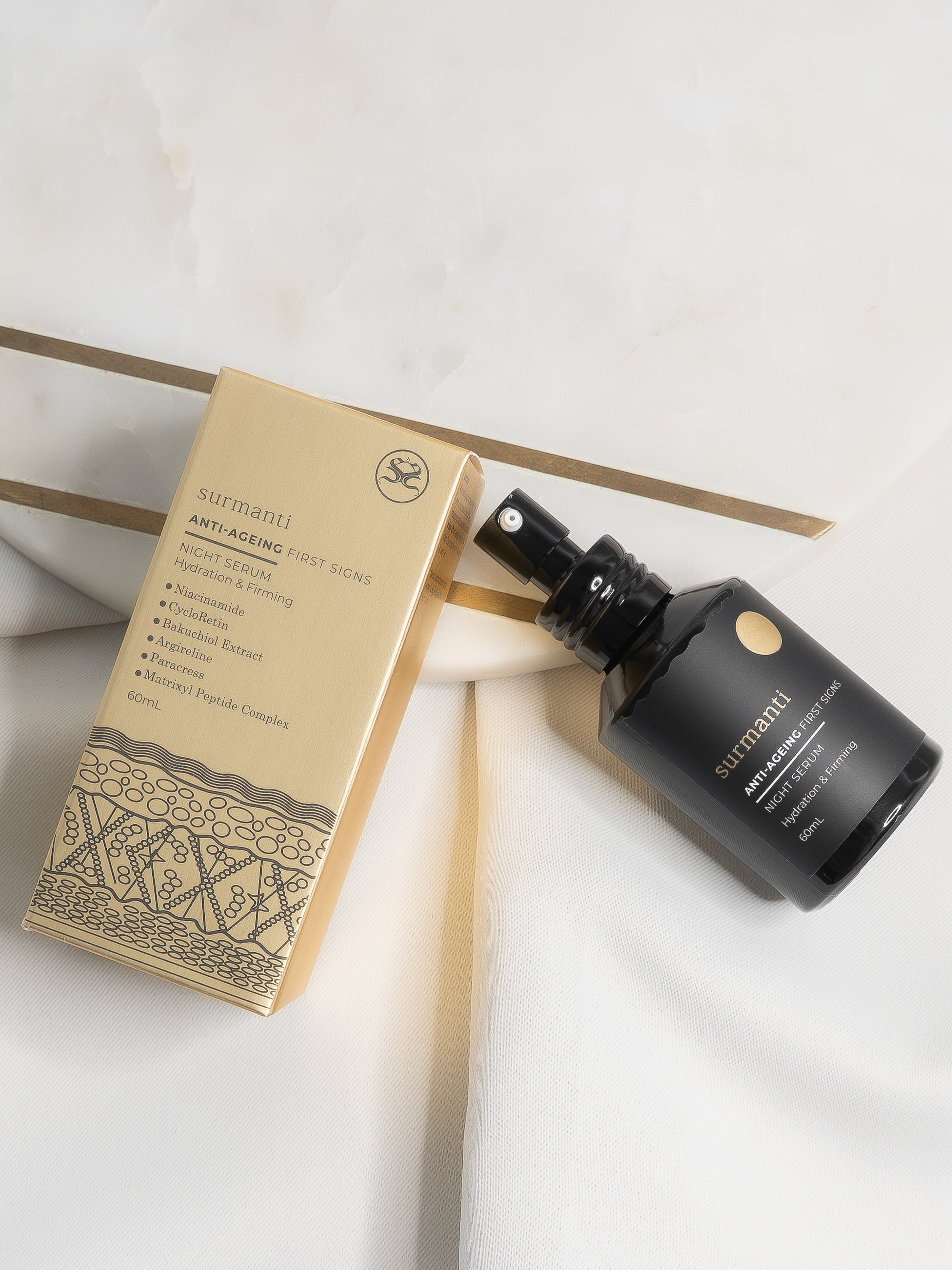 FIRST SIGNS Anti-Ageing Night Serum - 60mL - Surmanti - Made In New Zealand