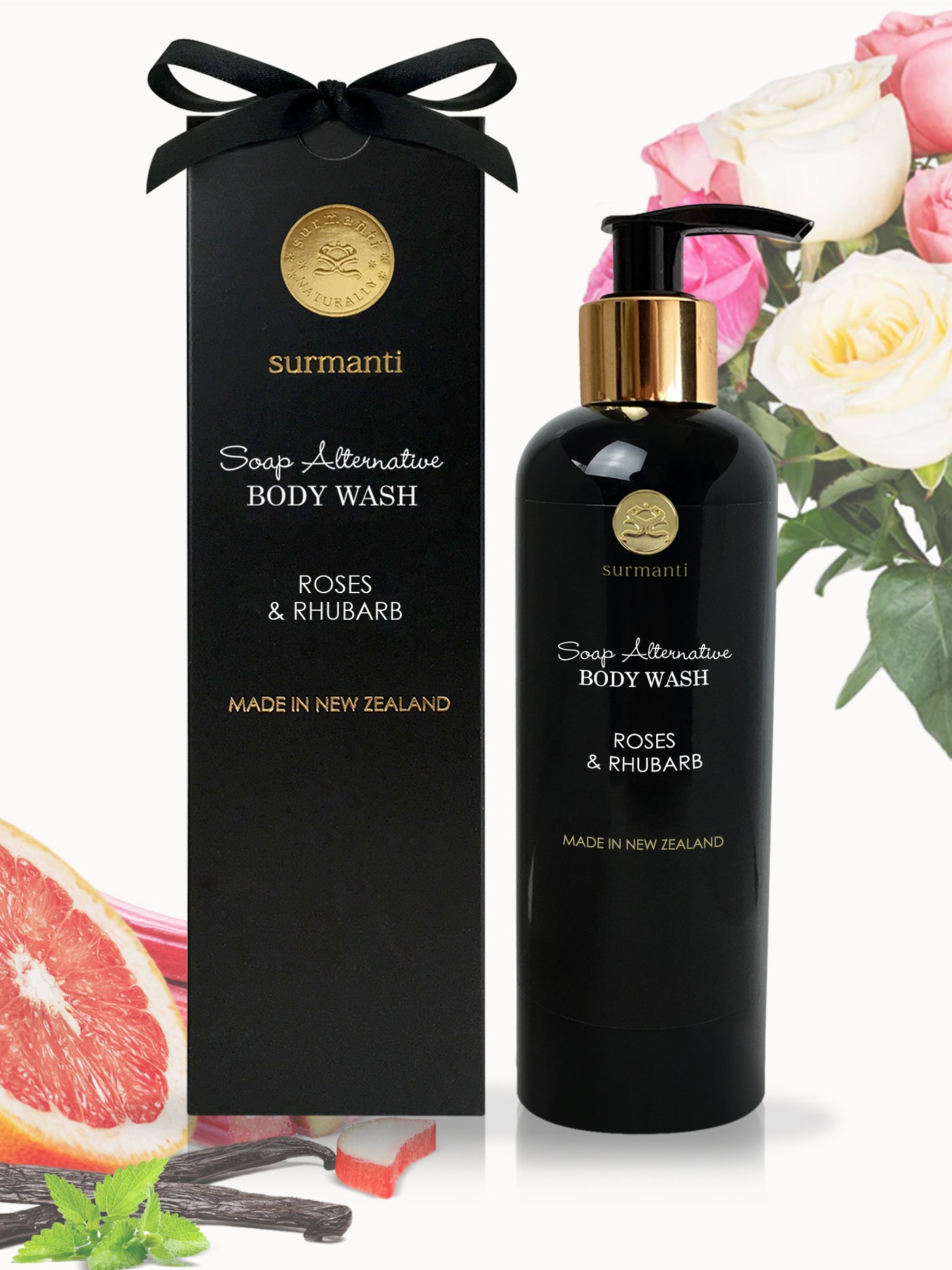 Roses & Rhubarb Body Wash - Soap Alternative 300ml