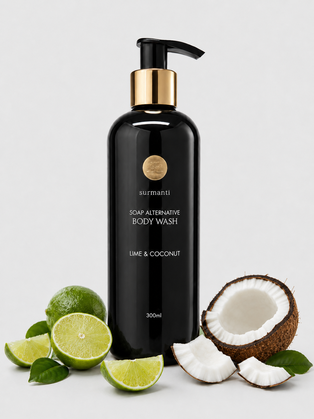 Lime & Coconut Body Wash - Soap Alternative. Naturally Derived Plant Based - 300ml - Surmanti - Made In New Zealand