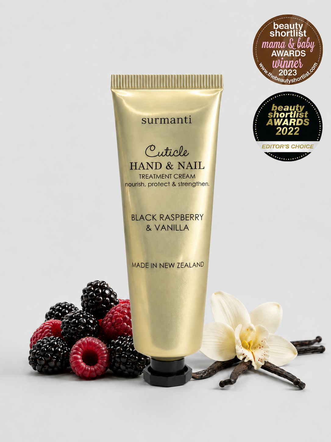 Cuticle Hand & Nail Treatment Cream - Black Raspberry & Vanilla - Surmanti - Made In New Zealand