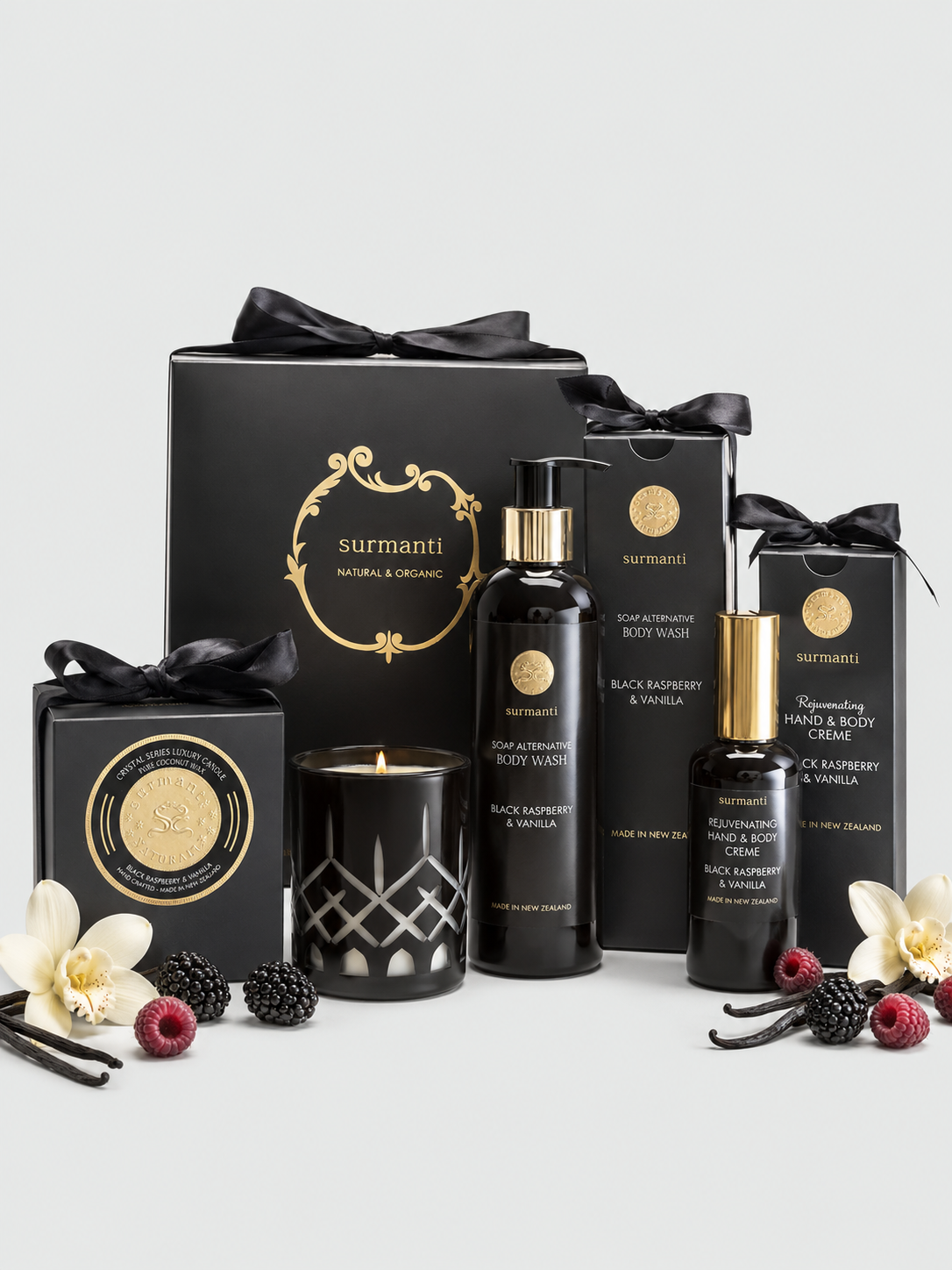 Black Raspberry & Vanilla Crystal Gift Set - Surmanti - Made In New Zealand