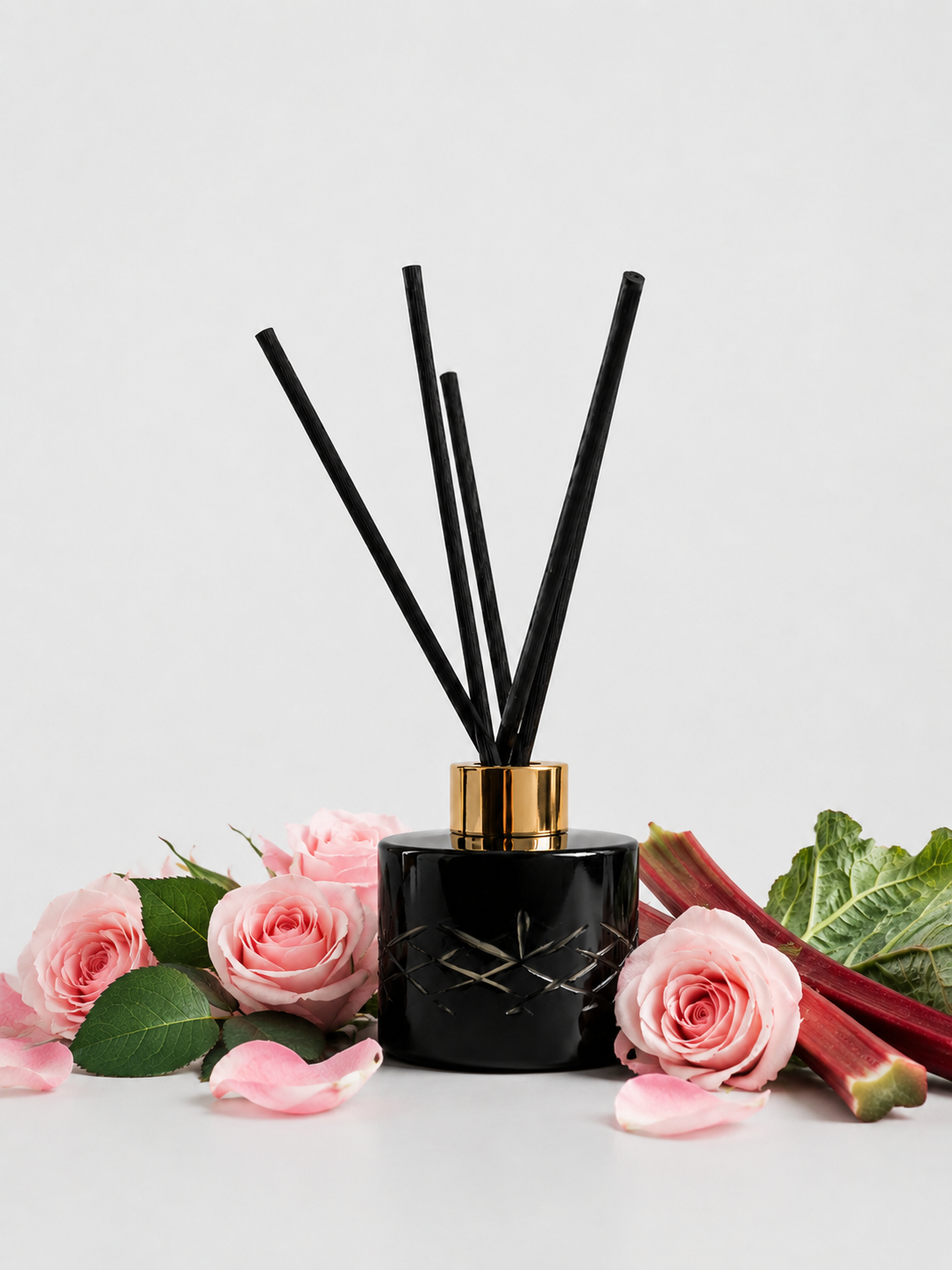 Roses & Rhubarb Crystal Series Reed Diffuser - Refillable - Surmanti - Made In New Zealand