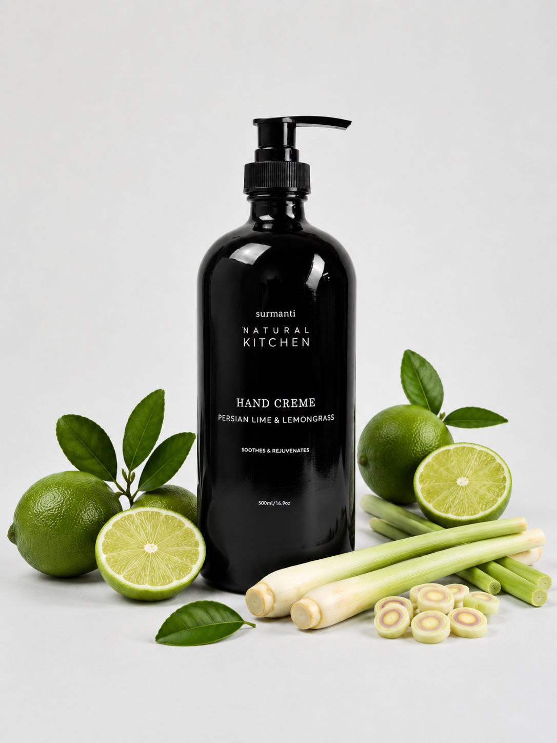 Natural Hand Creme Intense Hydration - Persian Lime & Lemongrass - Natural Kitchen - 500mL - Surmanti - Made In New Zealand