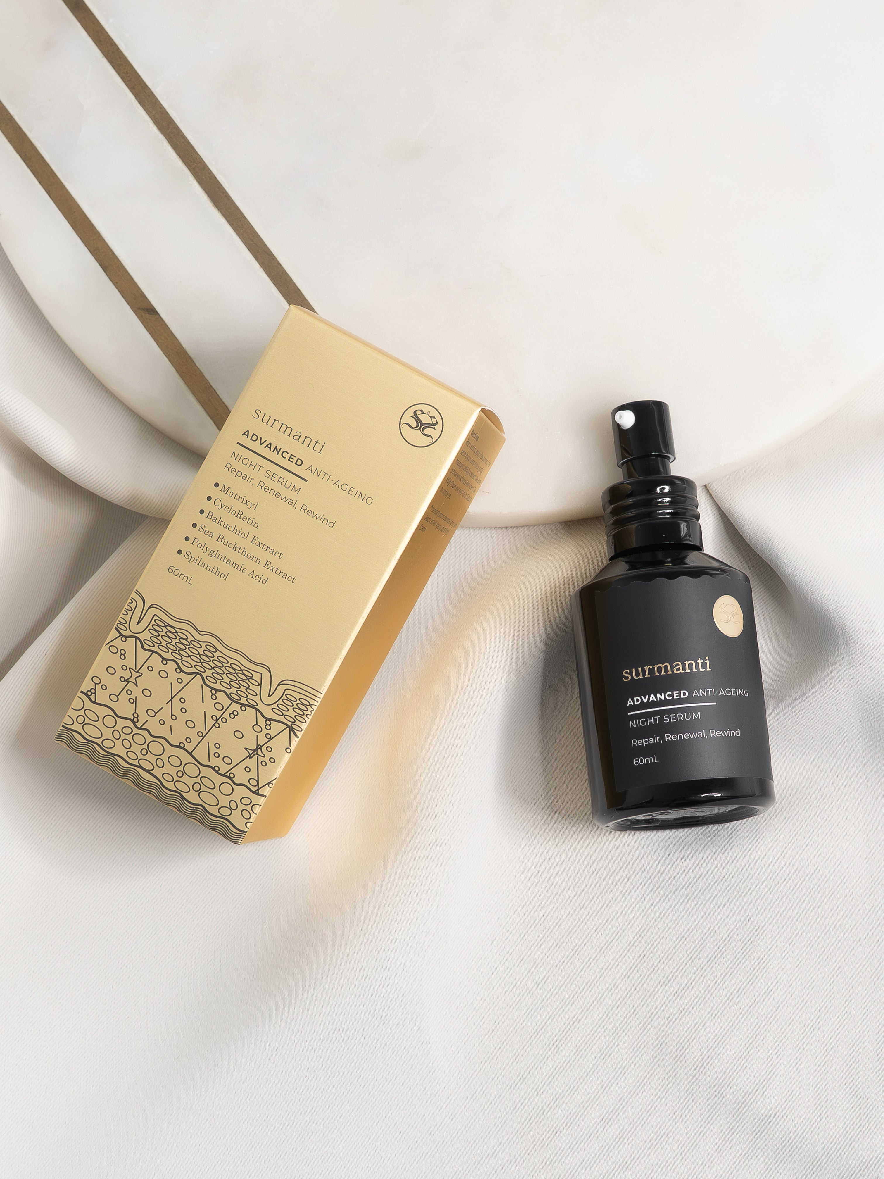 ADVANCED Anti-Ageing Night Serum - 60mL - Surmanti - Made In New Zealand