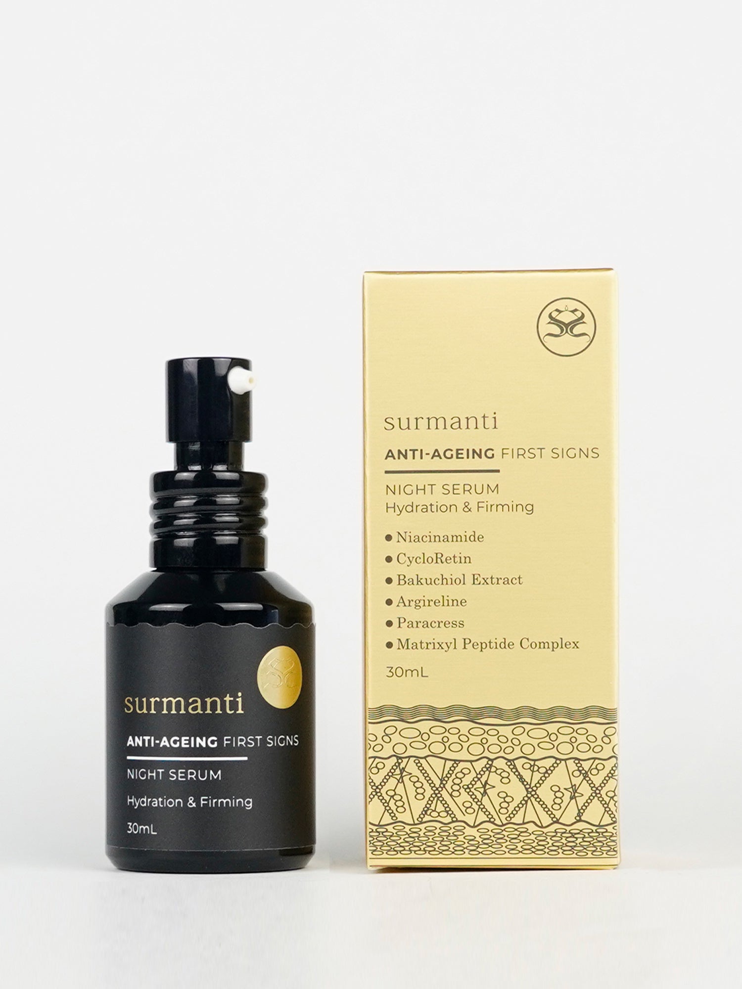 FIRST SIGNS Anti-Ageing Night Serum - 30mL - Surmanti - Made In New Zealand