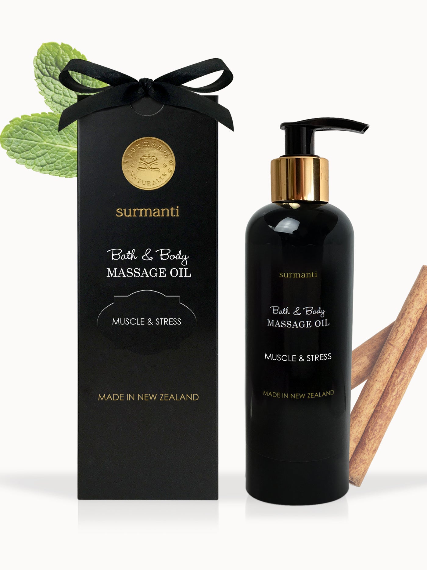 Muscle & Stress Bath & Body Massage Oil - Surmanti - Made In New Zealand