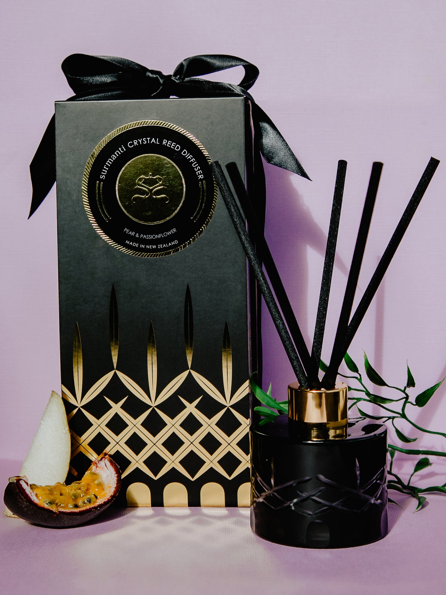 Pear & Passionflower Crystal Reed Diffuser - Small Rooms 100mL - Surmanti - Made In New Zealand