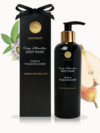 Pear & Passionflower Body Wash - Soap Alternative 300ml - Surmanti - Made In New Zealand