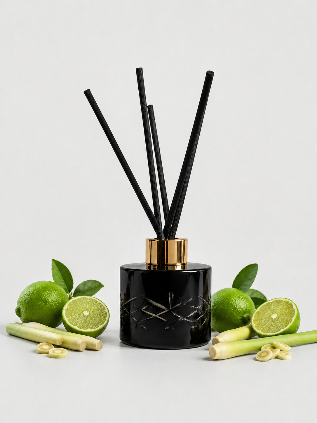 Persian Lime & Lemongrass Crystal Reed Diffuser - Odour Eliminator - Small Rooms 100mL - Surmanti - Made In New Zealand