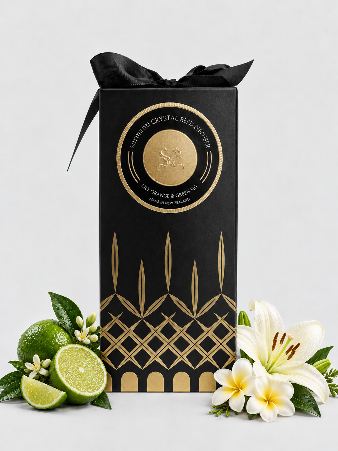 Lily Orange & Green Fig Crystal Series Reed Diffuser - Large 200ml