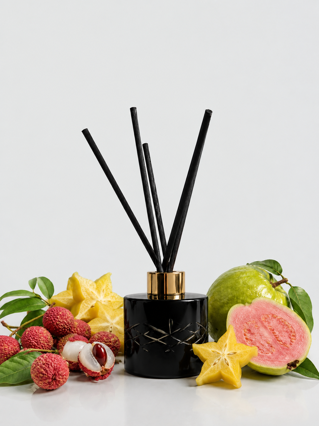 Starfruit Lychee & Guava Crystal Reed Diffuser - Small Rooms 100mL - Refillable - Surmanti - Made In New Zealand