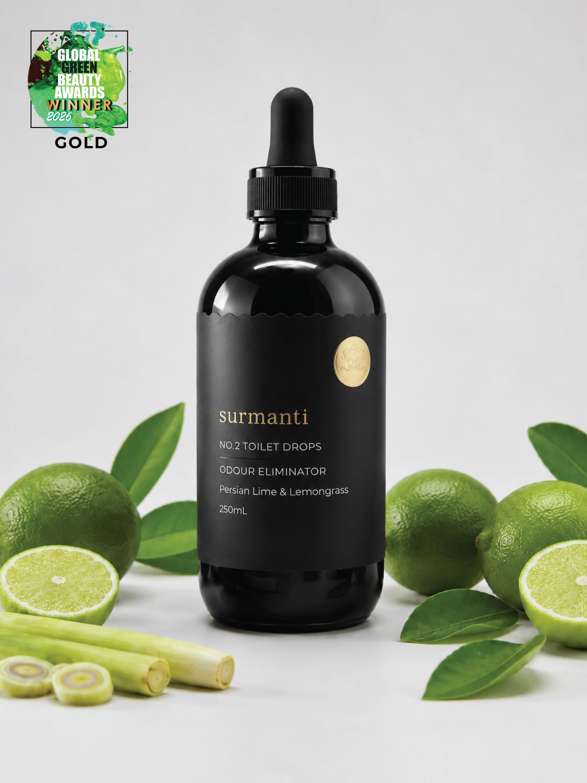 Surmanti No.2 Toilet Drops 250mL – GOLD, Global Green Beauty Awards 2026