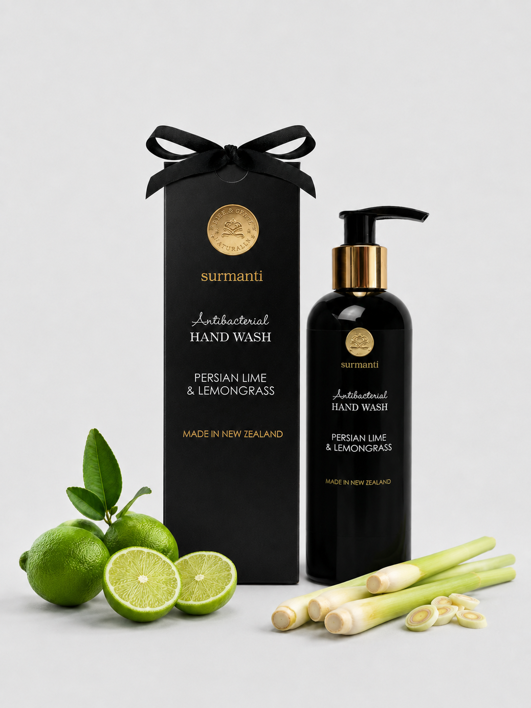 Hand Wash - Persian Lime & Lemongrass - 300 mL - Deeply Moisturising. - Surmanti - Made In New Zealand