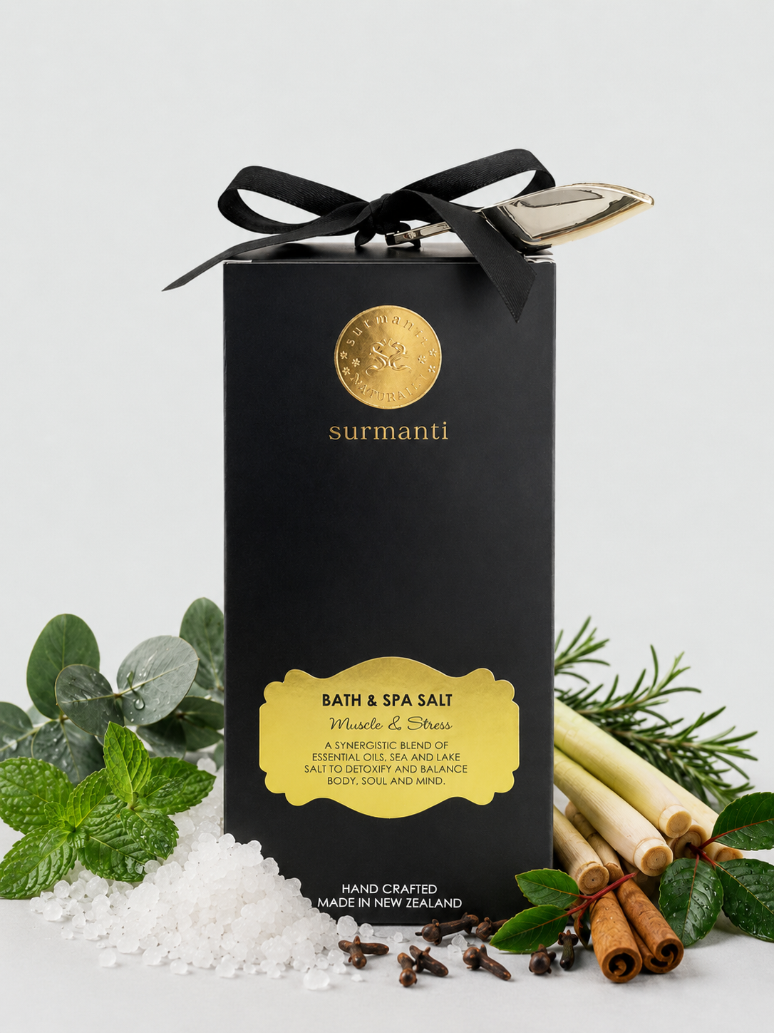 Muscle & Stress Aromatherapy Bath & Spa Salt 350g. Soak Sore Muscles, Release Muscle Tension, Tightness & Stress - Surmanti - Made In New Zealand