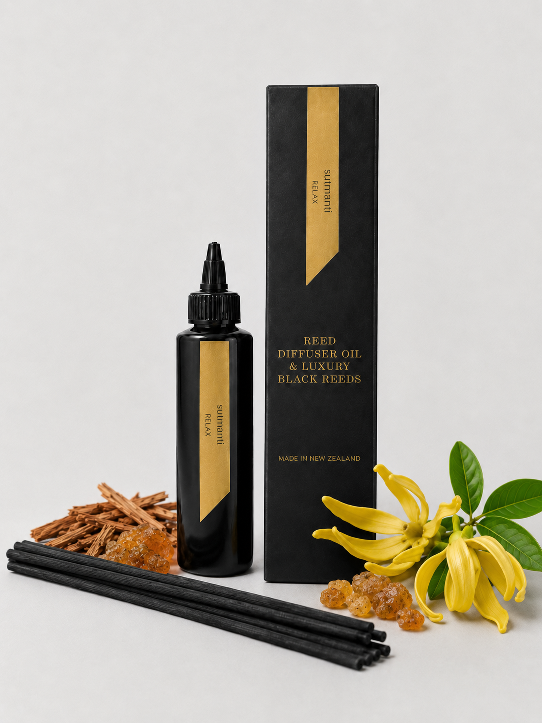 Reed Refill - RELAX Sleep Easy Reed Diffuser Oil & Luxury Black Reeds - Surmanti - Made In New Zealand