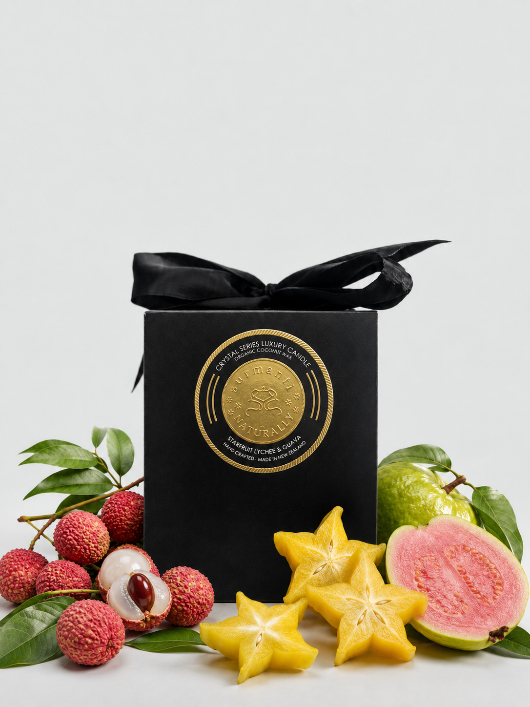 Starfruit Lychee & Guava Crystal Series Long Burning Pure Coconut Wax Candle Medium 500gm - Surmanti - Made In New Zealand