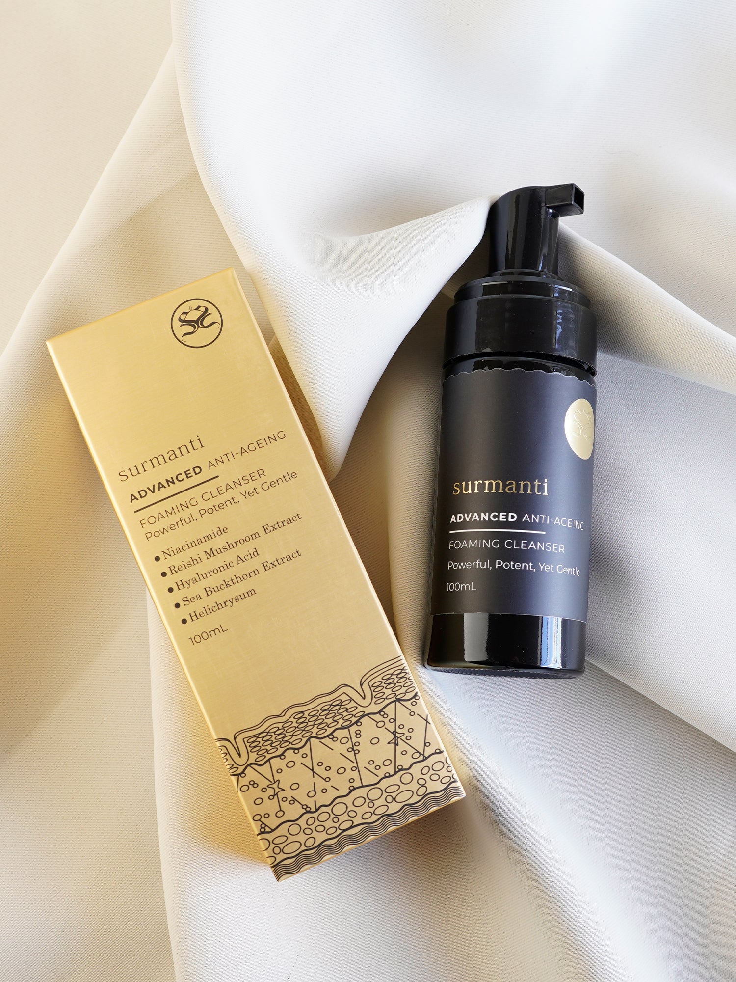 ADVANCED Anti-Ageing Foaming Cleanser - 100mL - Surmanti - Made In New Zealand