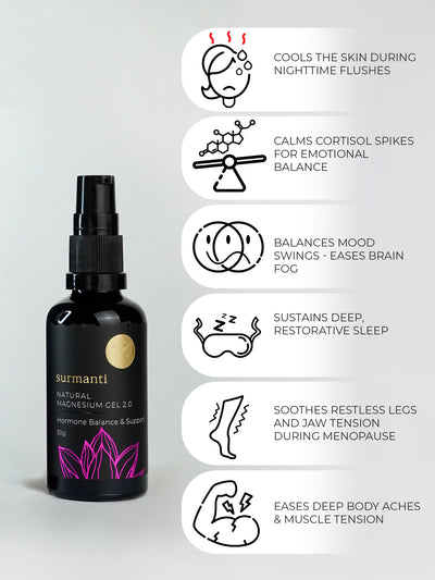 Magnesium Hormone Balance & Support Gel - 50g Deep Targeted, Long-Lasting Peri & Menopause Relief
