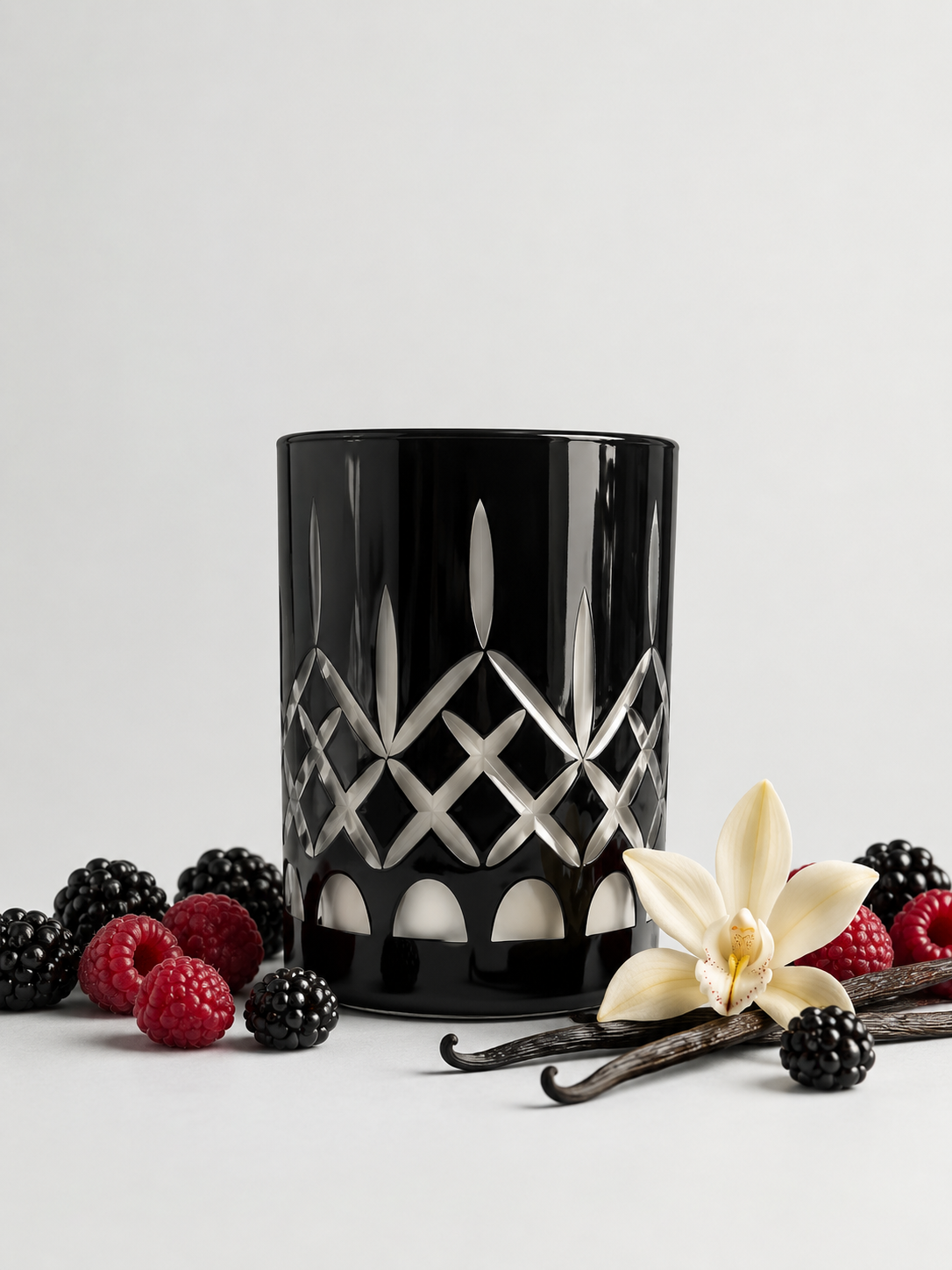 Black Raspberry & Vanilla Crystal Series Long Burning Pure Coconut Wax Candle Medium 500gm - Surmanti - Made In New Zealand