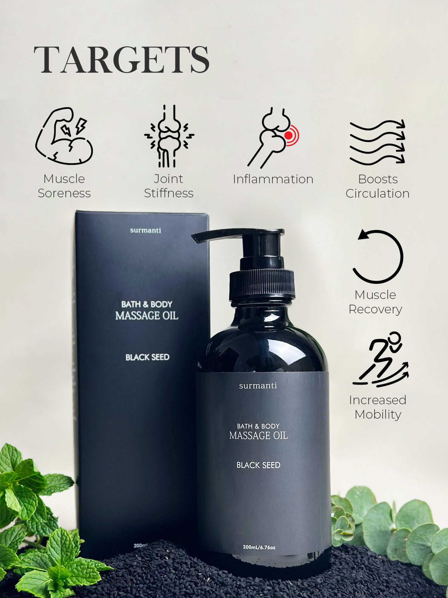 Black Seed Bath & Body Massage Oil - NEW LAYOUT - Surmanti - Made In New Zealand