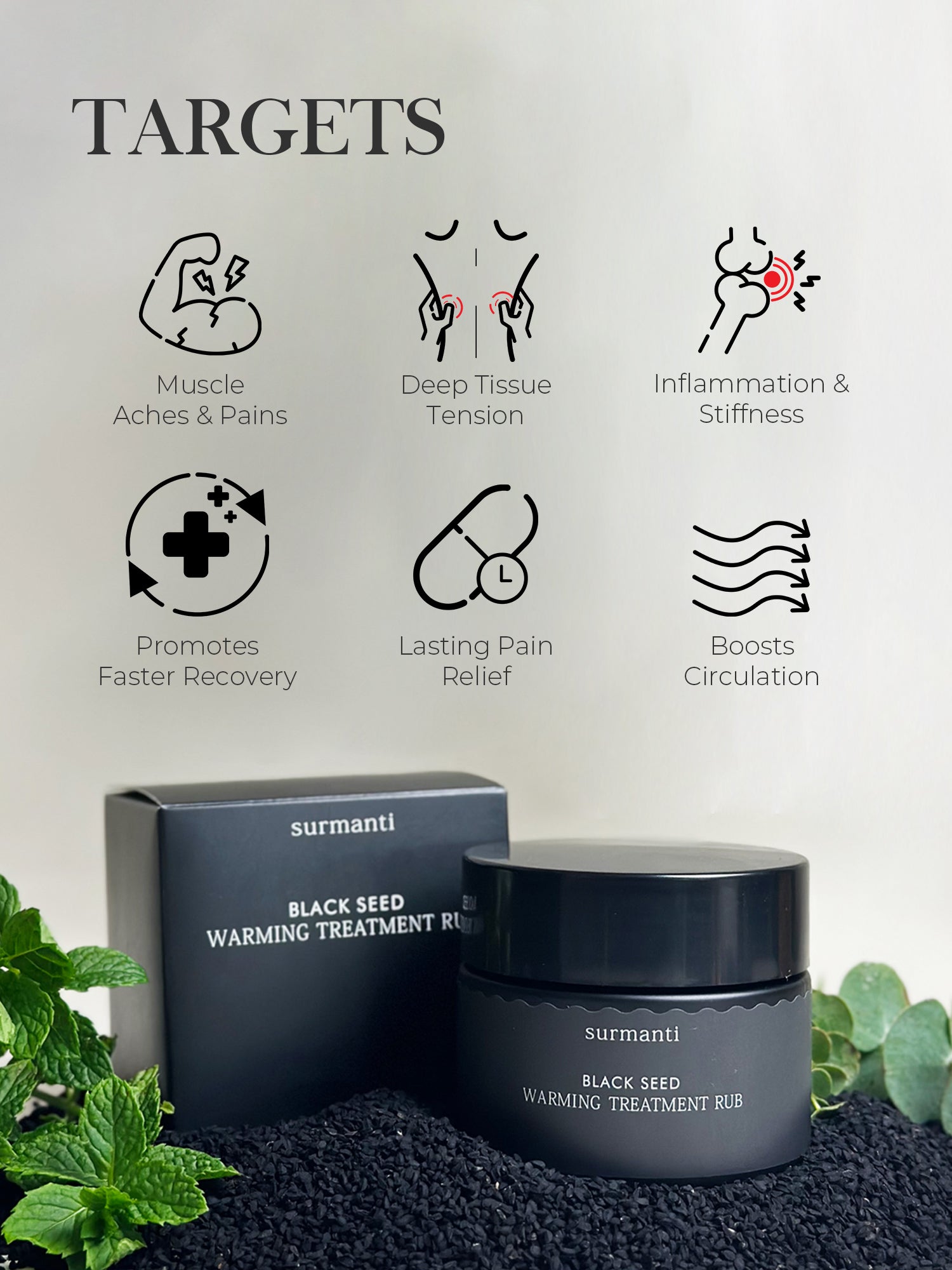 Black Seed Warming Treatment Rub 100gms Supports Healing and Reduces Inflammation Naturally - Surmanti - Made In New Zealand
