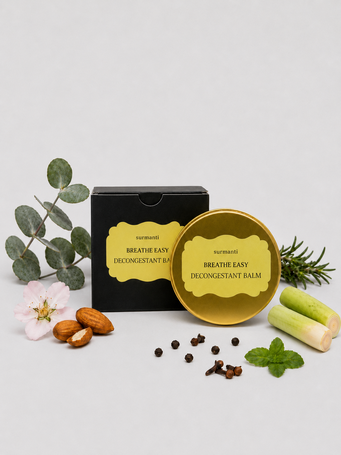 Natural Breathe Easy Balm 80g. Award Winning - Clears Congestion Blocked Stuffy Noses & Soothes Headaches - Surmanti - Made In New Zealand