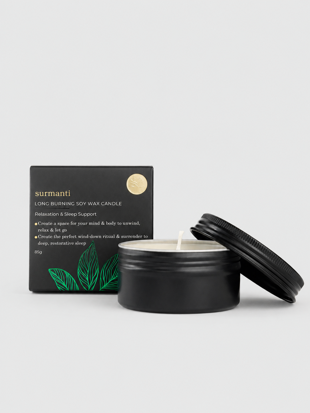 Travel Candle - Relaxation & Sleep Support 85g - Create the Perfect Wind-Down Ritual Anywhere. - Surmanti - Made In New Zealand