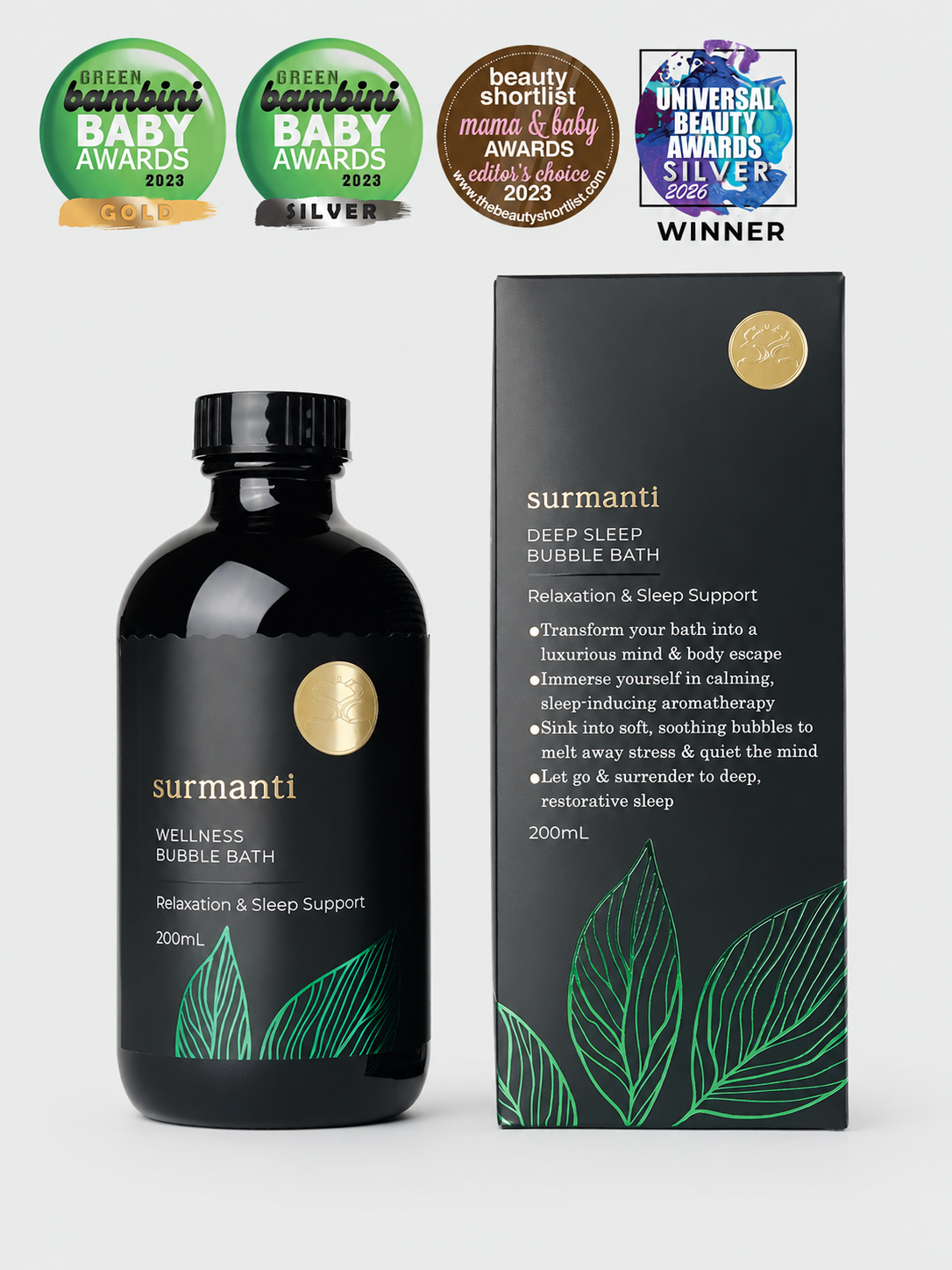 Relaxation & Sleep Support Bubble Bath 200mL. Surrender Into Deep Restorative Sleep - Surmanti - Made In New Zealand