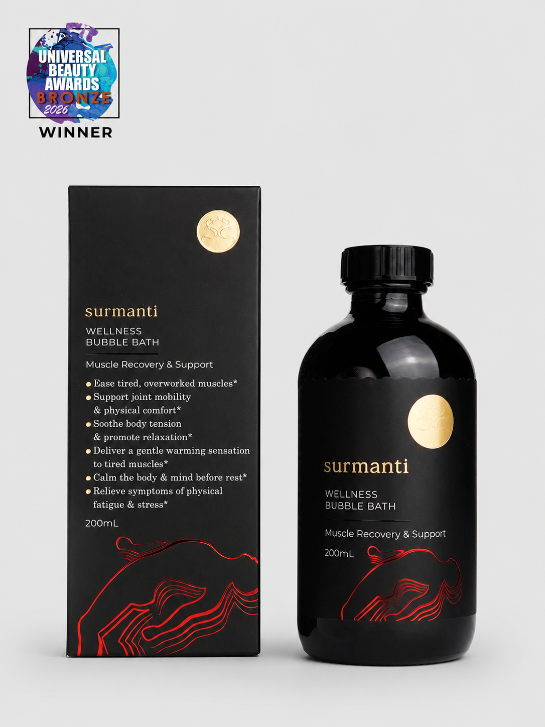 Muscle Recovery & Support Wellness Bubble Bath 200mL Ease Tired, Overworked Muscles* - Surmanti - Made In New Zealand